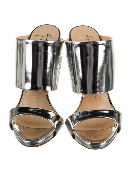 Giuseppe Zanotti Patent Leather Leather Trim Embellishment Slides