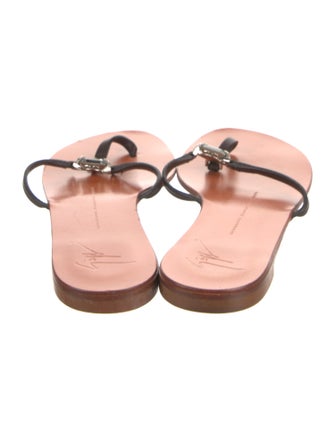 Giuseppe Zanotti Leather Crystal Embellishments Slides