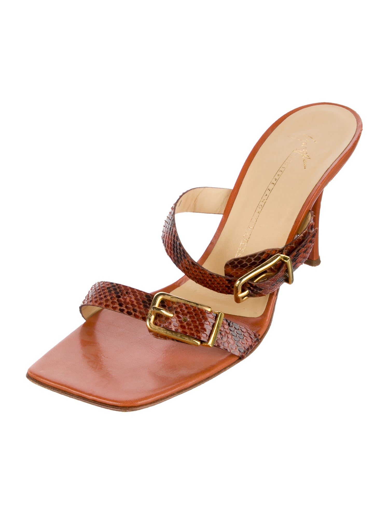 Giuseppe Zanotti Snakeskin Animal Print Slides