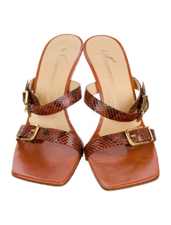 Giuseppe Zanotti Snakeskin Animal Print Slides