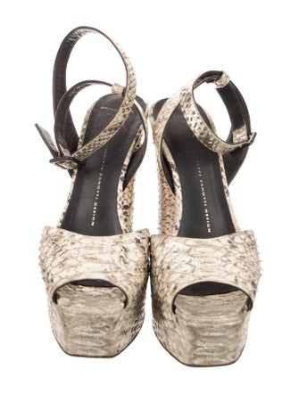 Giuseppe Zanotti Leather Animal Print Slingback Pumps