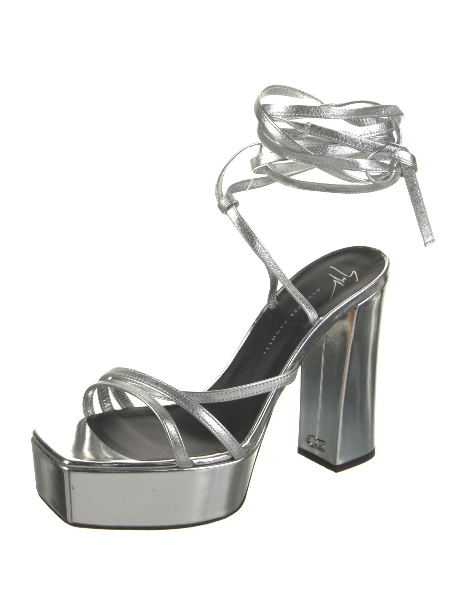 Giuseppe Zanotti Patent Leather Leather Trim Embellishment Sandals