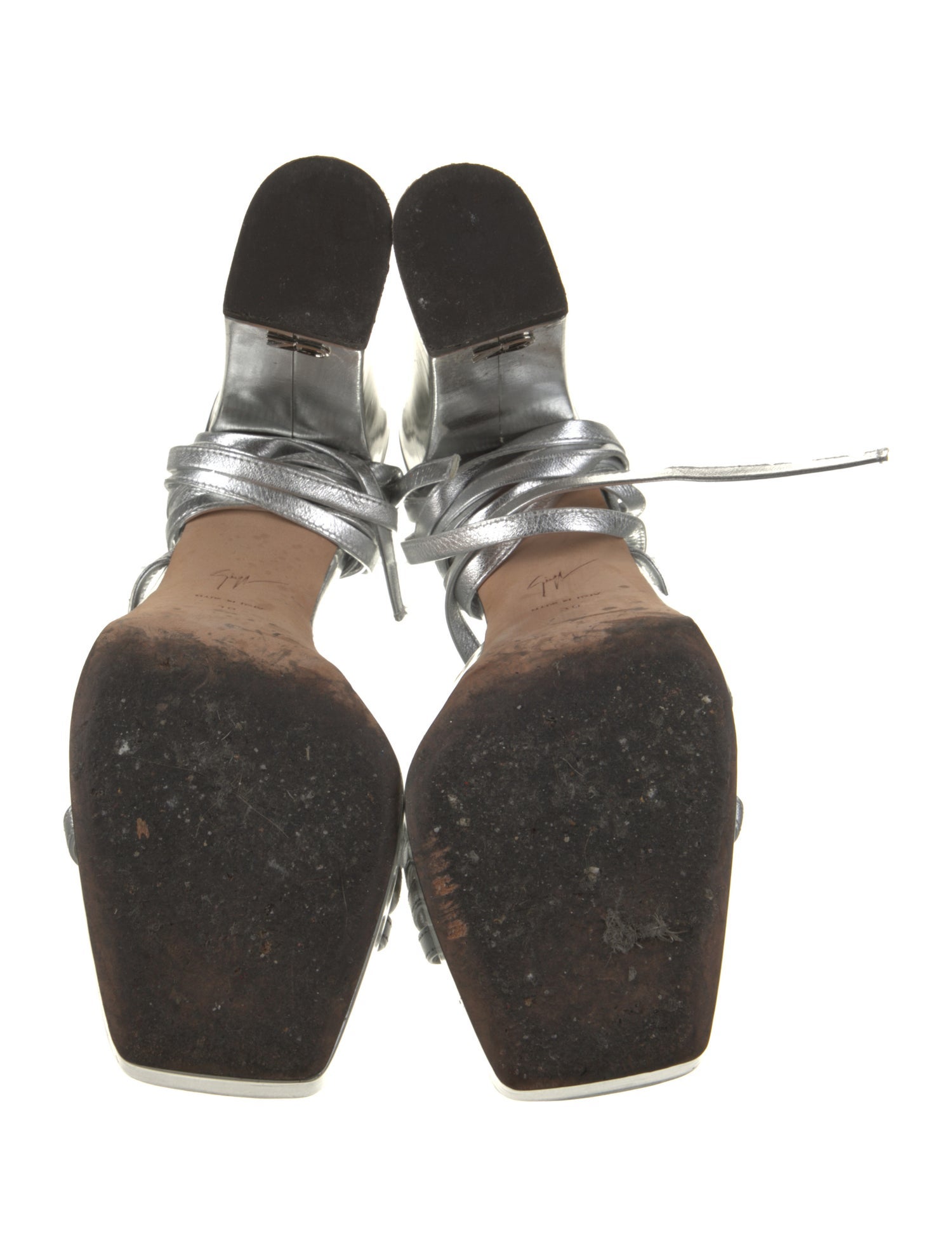 Giuseppe Zanotti Patent Leather Leather Trim Embellishment Sandals