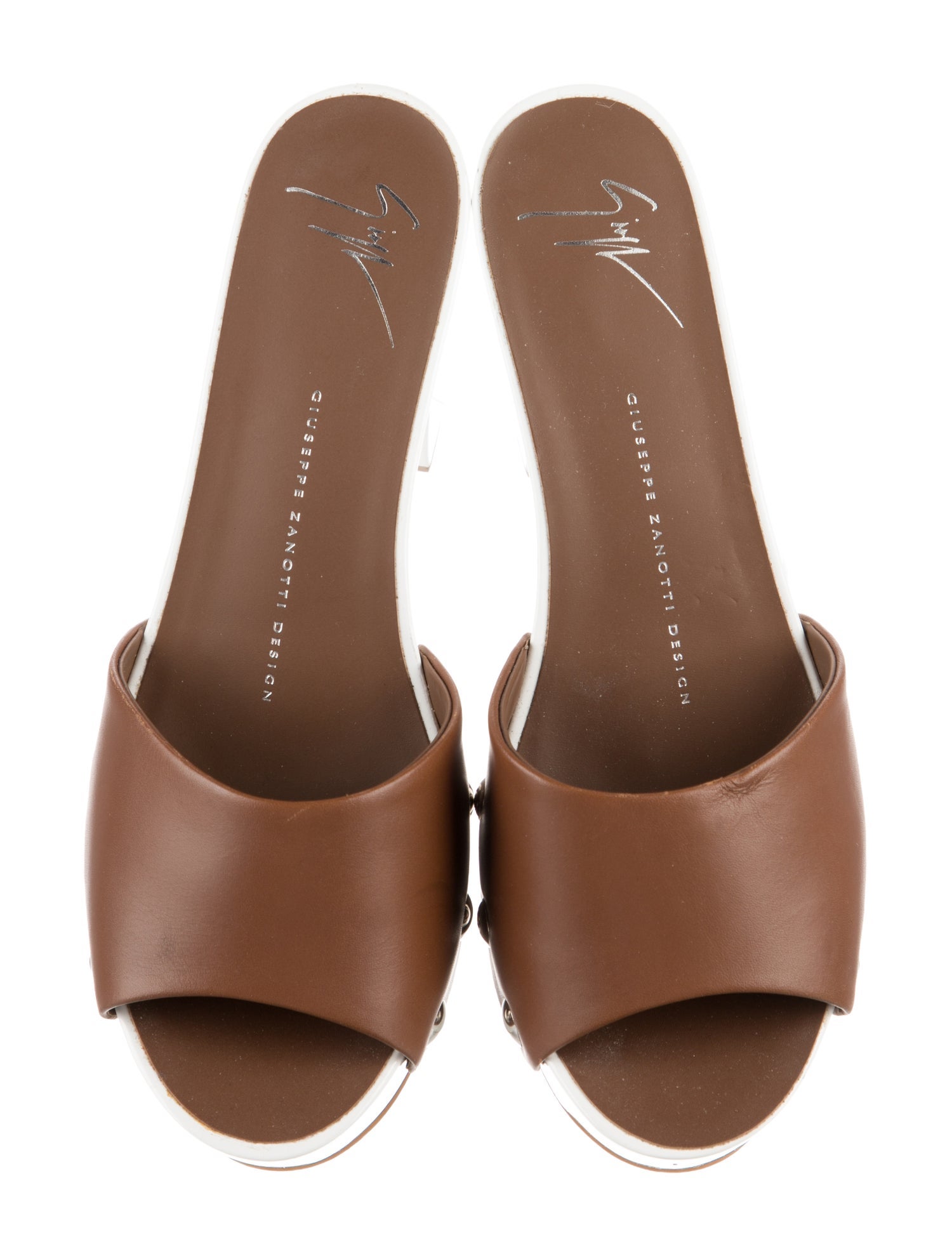 Giuseppe Zanotti Leather Studded Accents Slides