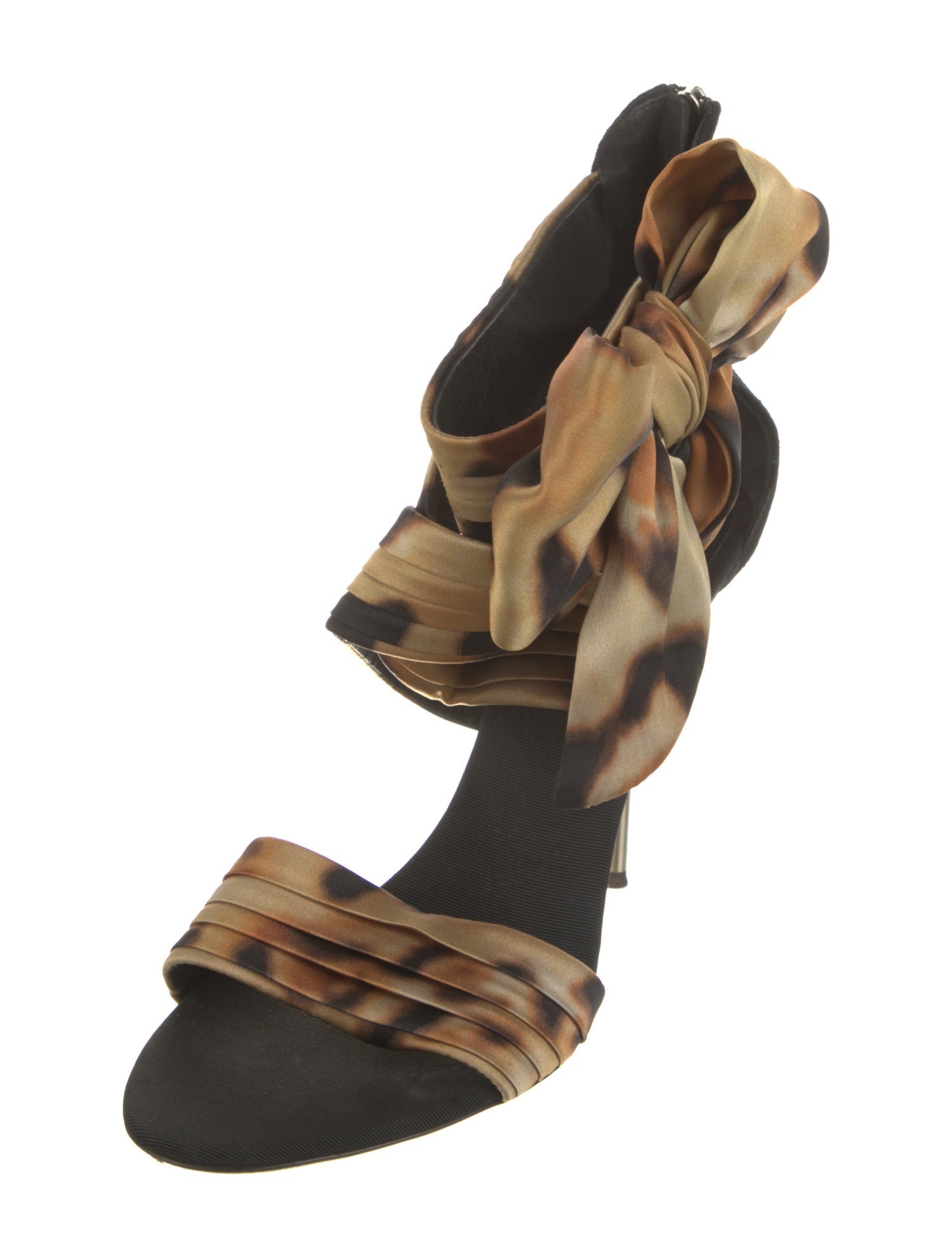 Giuseppe Zanotti Satin Animal Print Sandals