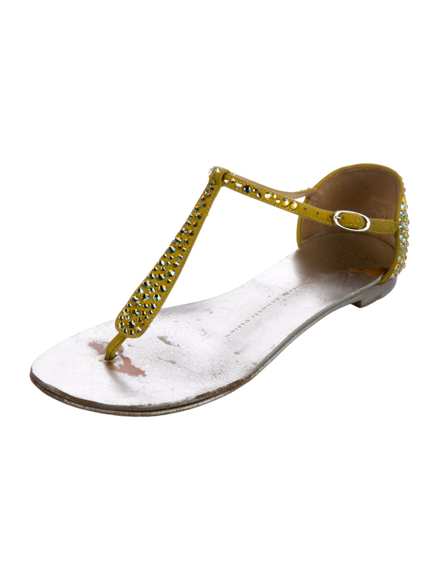 Giuseppe Zanotti Suede Animal Print T-Strap Sandals