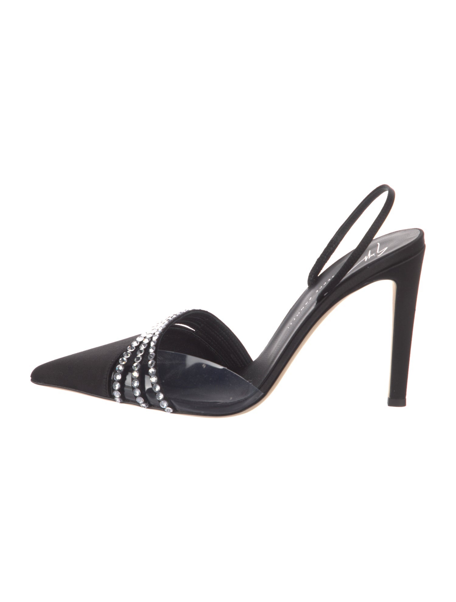 Giuseppe Zanotti Satin Crystal Embellishments Slingback Pumps