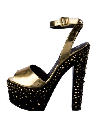 Giuseppe Zanotti Leather Studded Accents Sandals