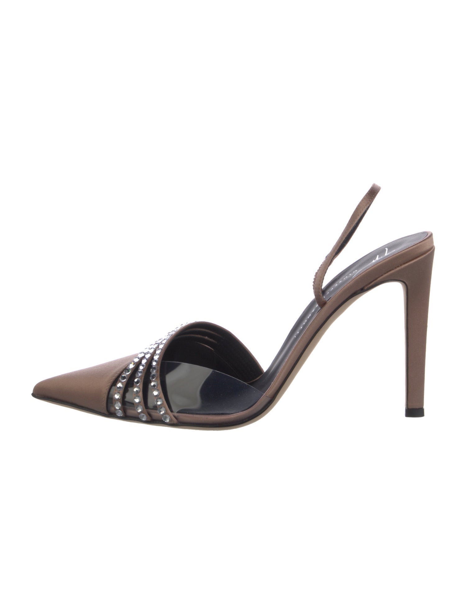 Giuseppe Zanotti Patent Leather Crystal Embellishments Slingback Pumps