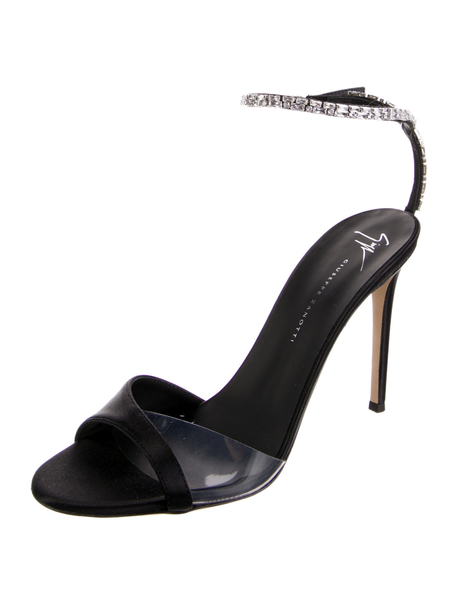 Giuseppe Zanotti Satin Crystal Embellishments Sandals