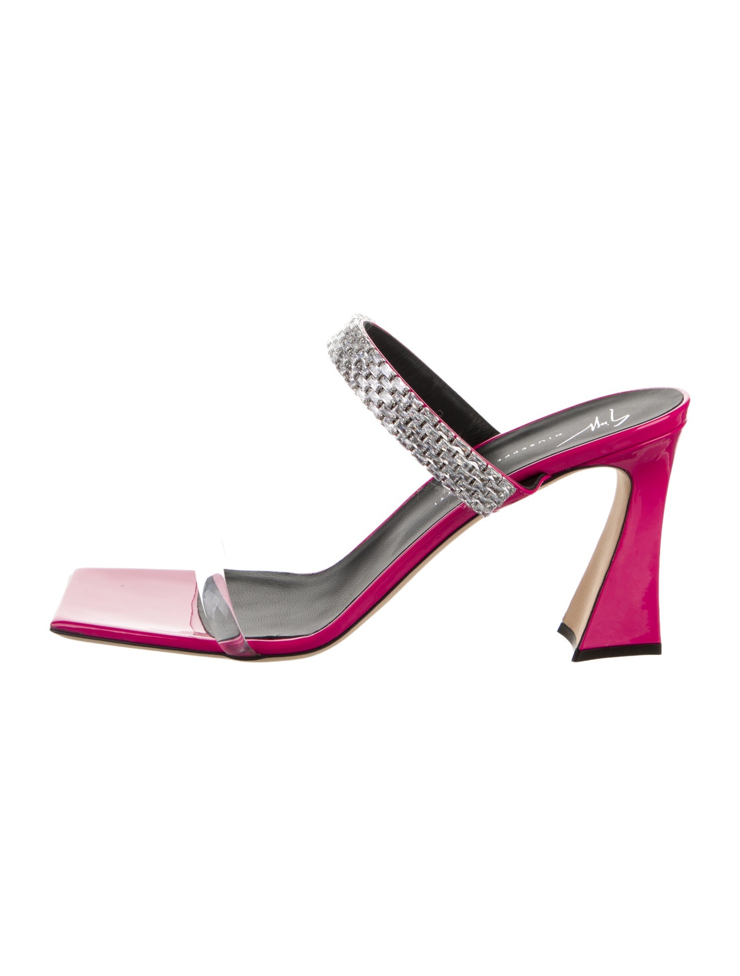 Giuseppe Zanotti Patent Leather Crystal Embellishments Sandals