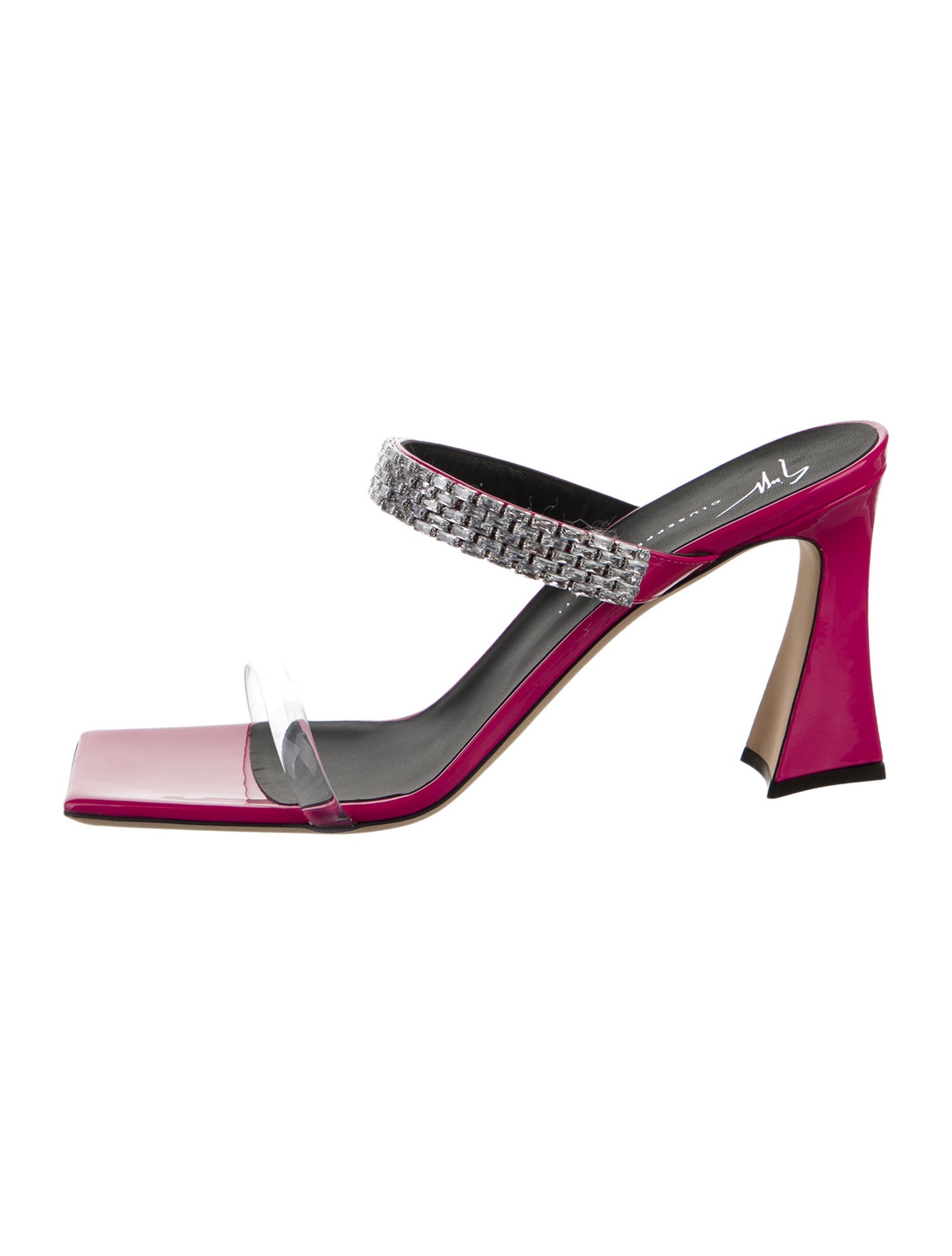 Giuseppe Zanotti Patent Leather Crystal Embellishments Slides