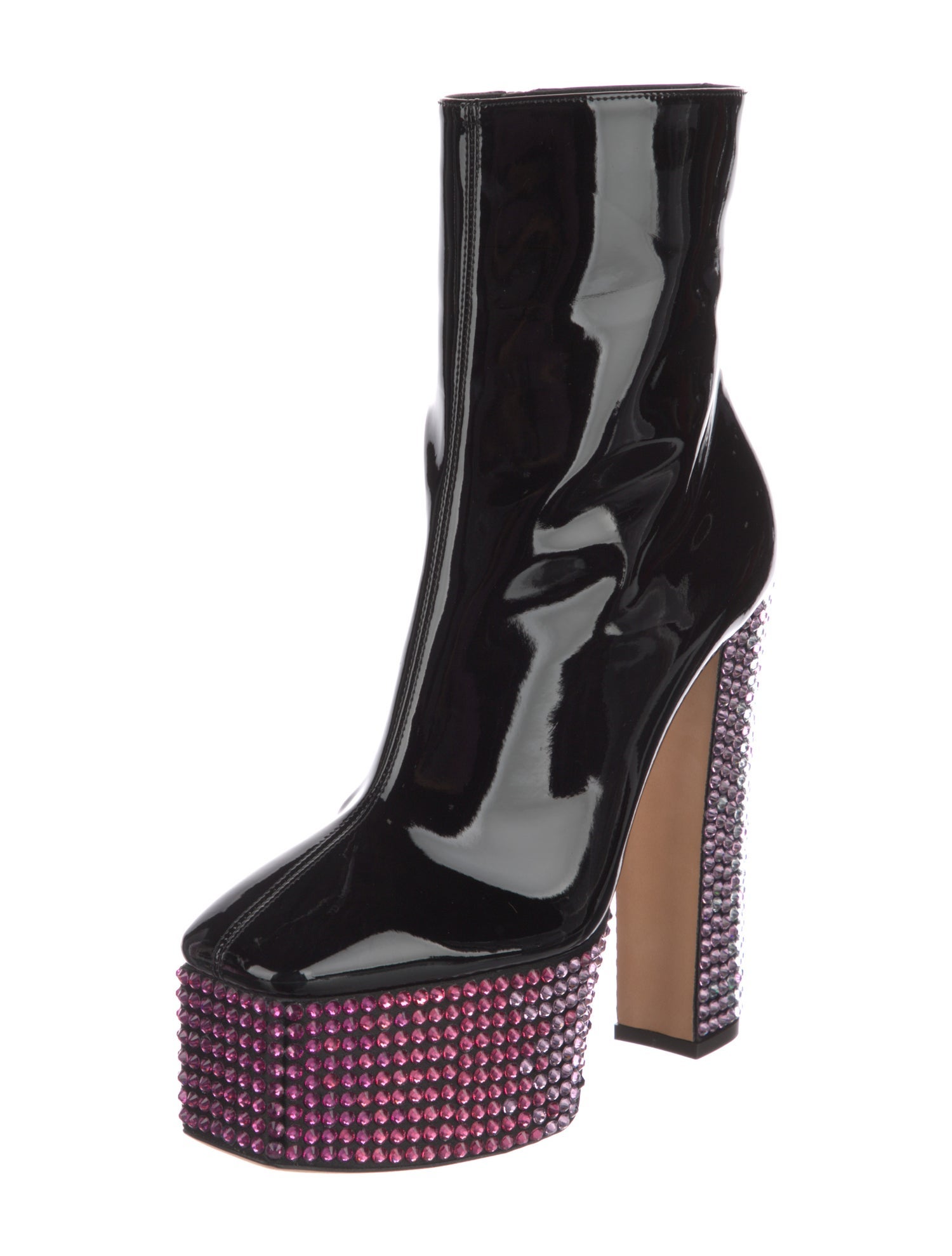 Giuseppe Zanotti Patent Leather Studded Accents Sock Boots w/ Tags