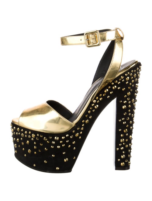 Giuseppe Zanotti Patent Leather Studded Accents Sandals