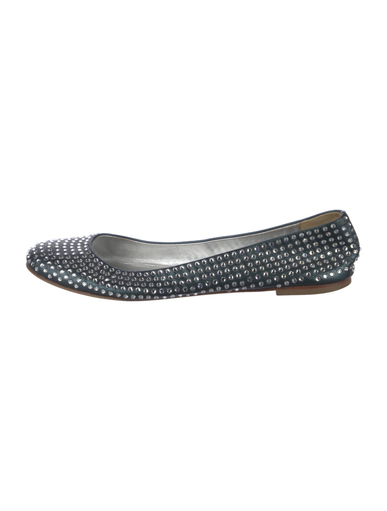 Giuseppe Zanotti Leather Crystal Embellishments Flats