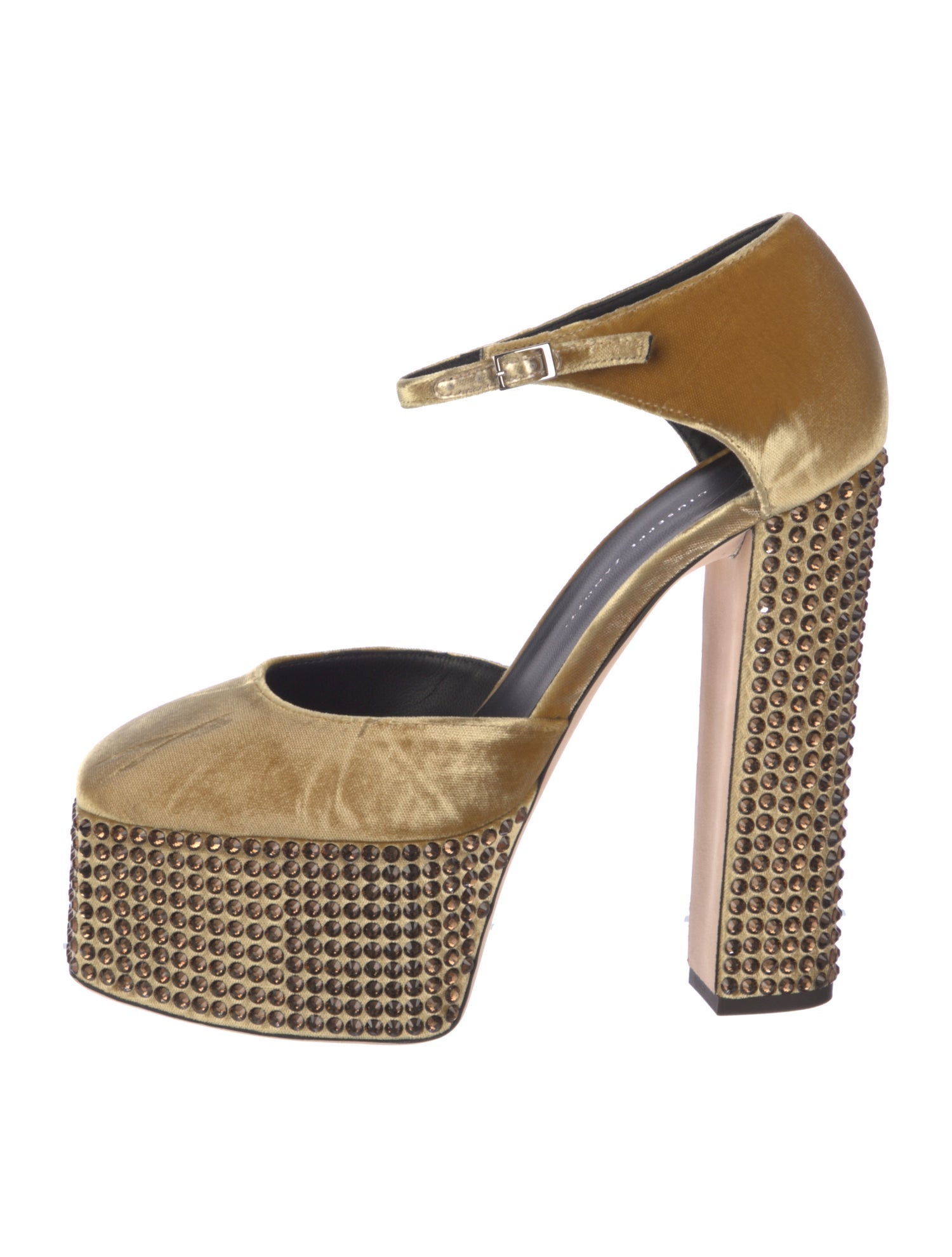 Giuseppe Zanotti Velvet Crystal Embellishments D'Orsay Pumps w/ Tags