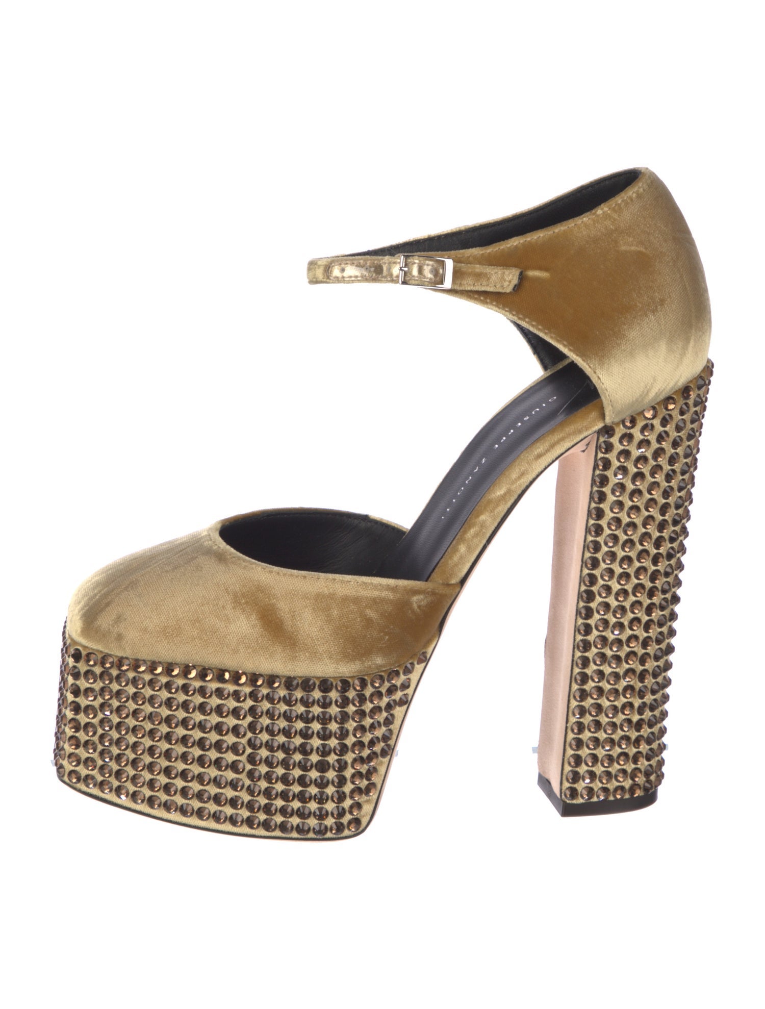 Giuseppe Zanotti Velvet Crystal Embellishments Pumps w/ Tags