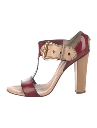 Giuseppe Zanotti Patent Leather Printed T-Strap Sandals