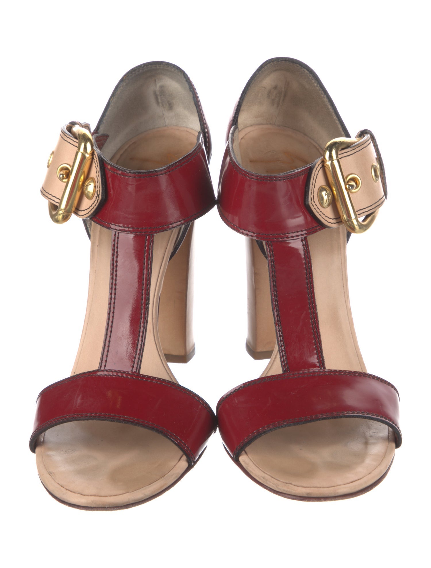 Giuseppe Zanotti Patent Leather Printed T-Strap Sandals