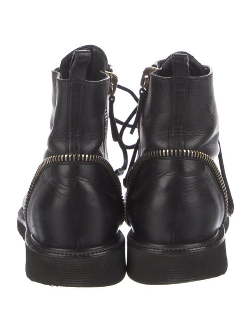 Giuseppe Zanotti Leather Colorblock Pattern Combat Boots