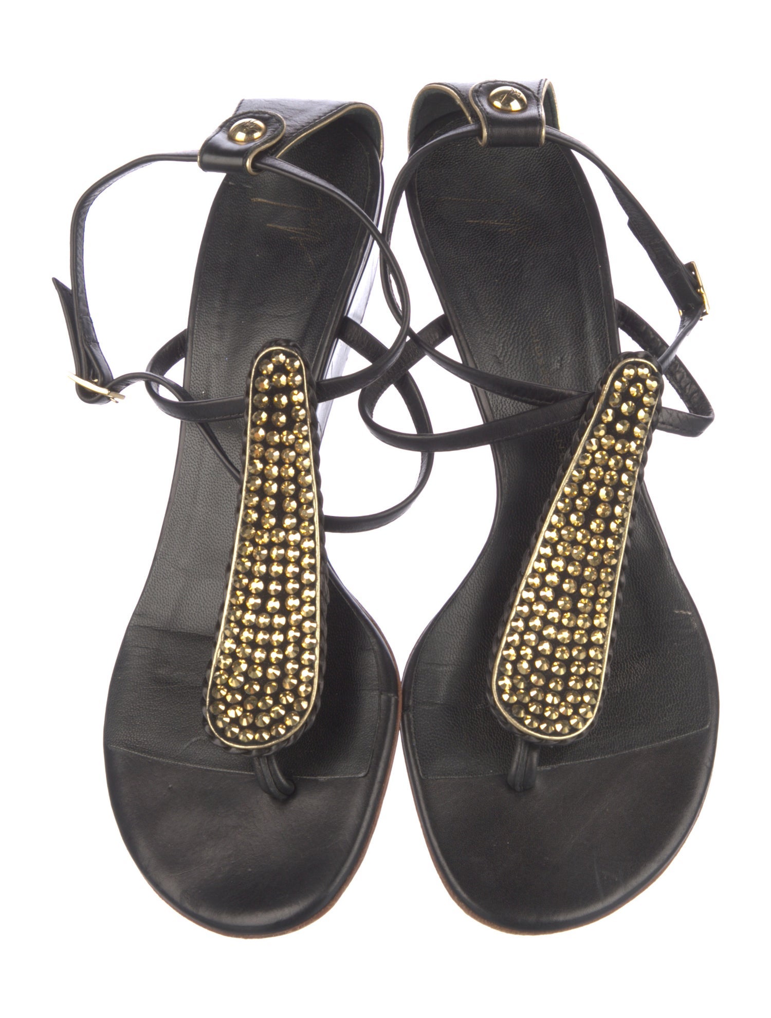 Giuseppe Zanotti Leather Studded Accents Slingback Flats