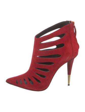 Giuseppe Zanotti Suede Cutout Accent Lace-Up Boots