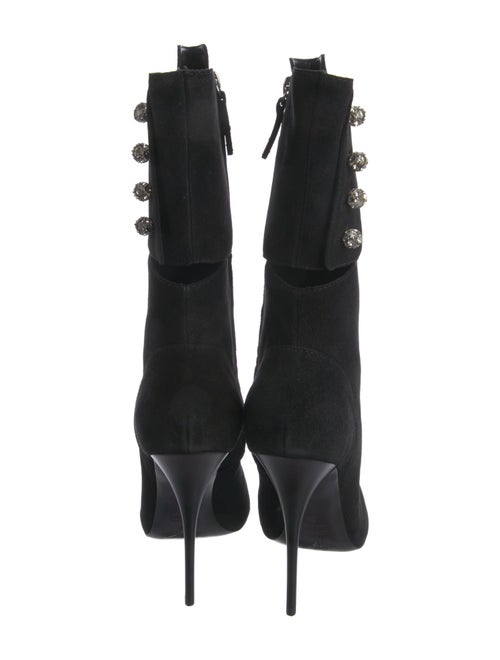 Giuseppe Zanotti Suede Crystal Embellishments Lace-Up Boots