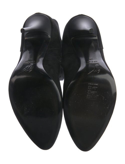 Giuseppe Zanotti Suede Crystal Embellishments Lace-Up Boots