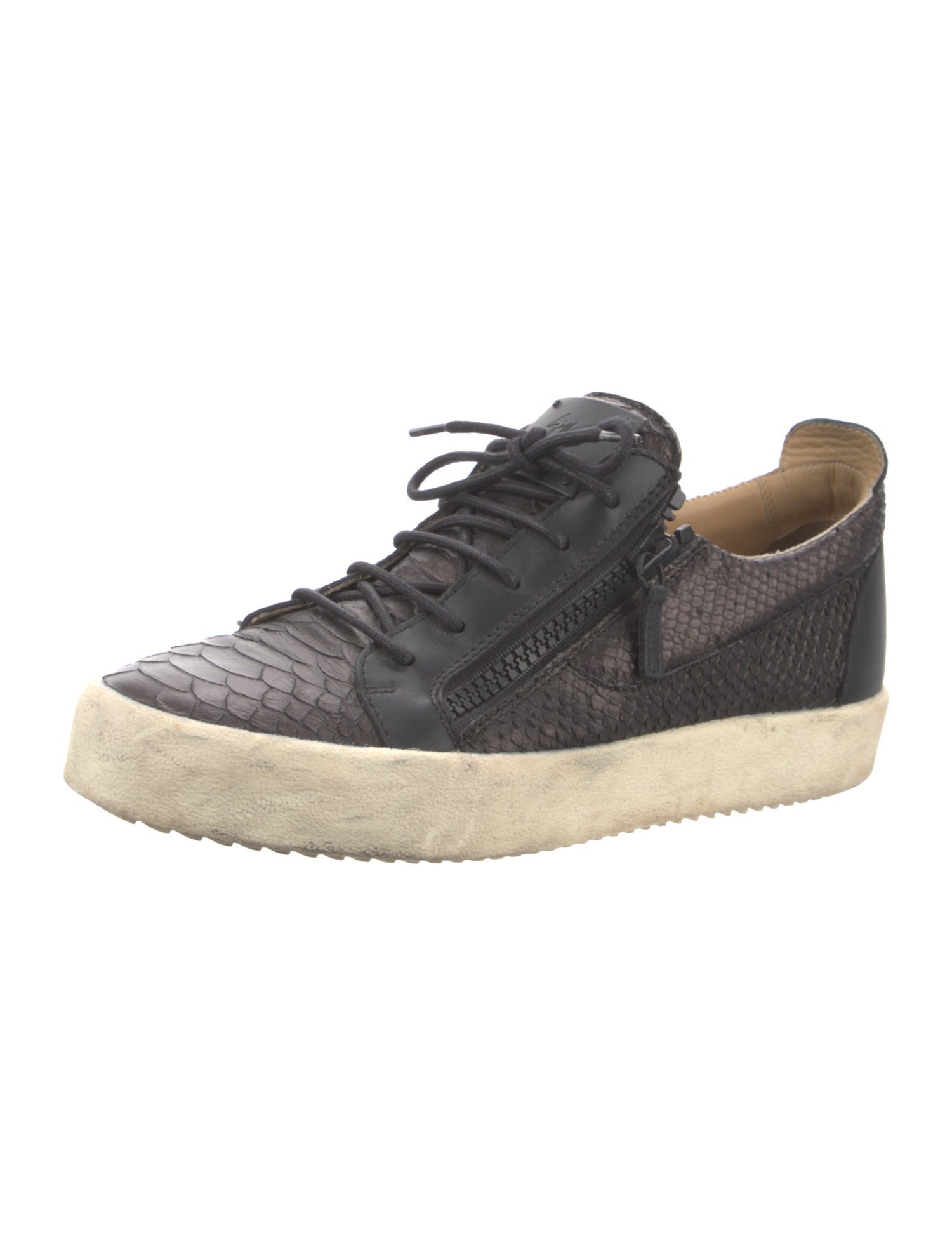 Giuseppe Zanotti Leather Colorblock Pattern Sneakers