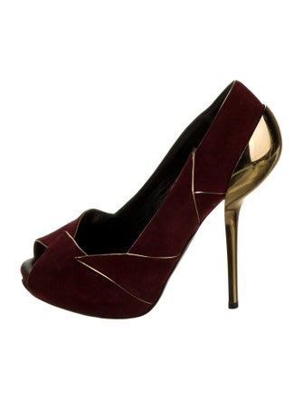 Giuseppe Zanotti Suede Colorblock Pattern Pumps