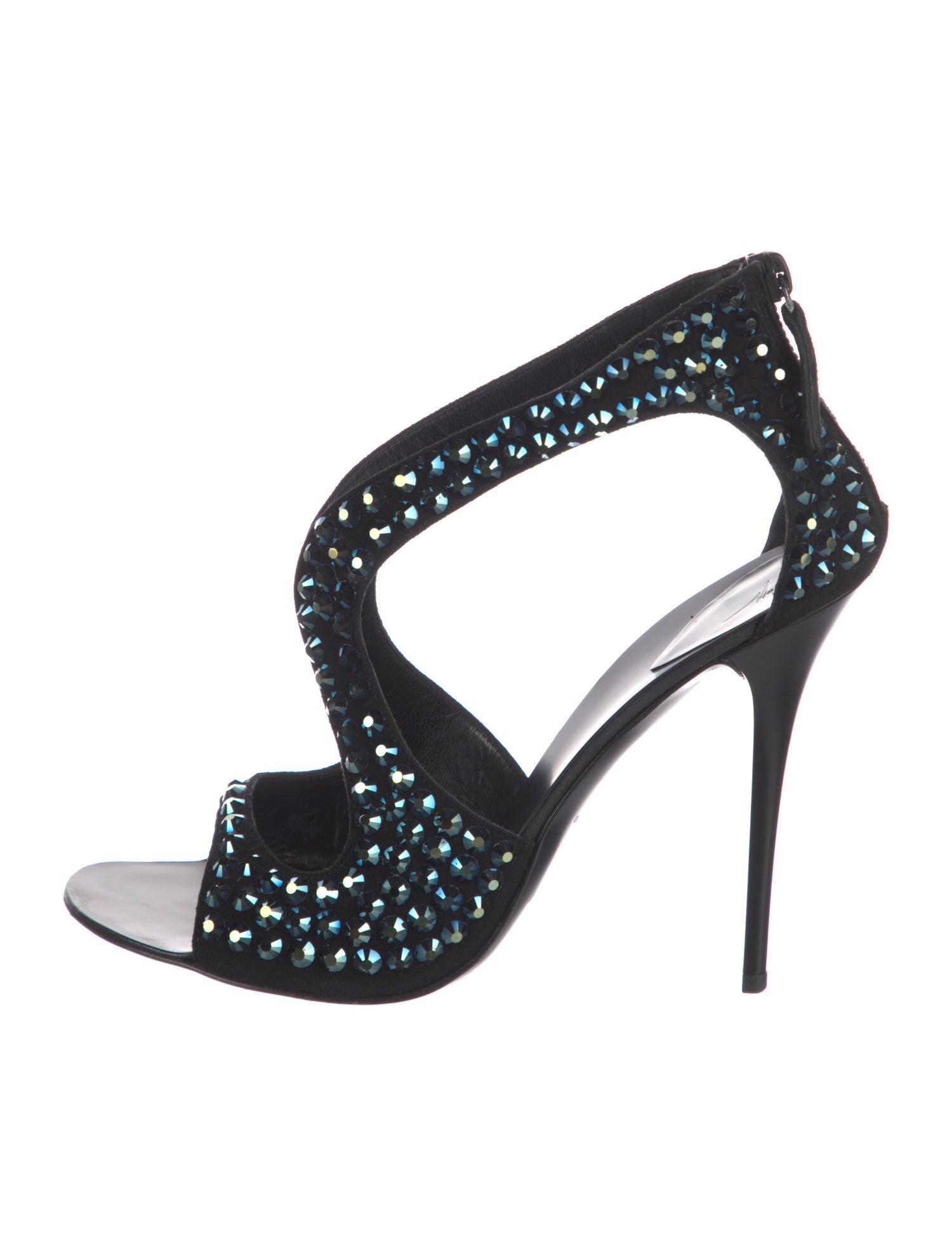 Giuseppe Zanotti Suede Crystal Embellishments Sandals