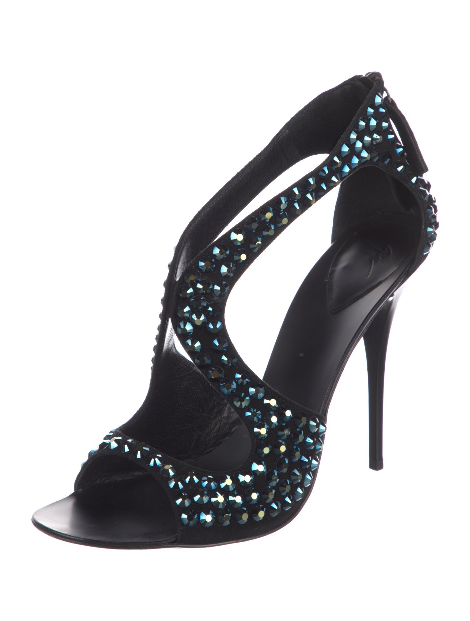 Giuseppe Zanotti Suede Crystal Embellishments Sandals