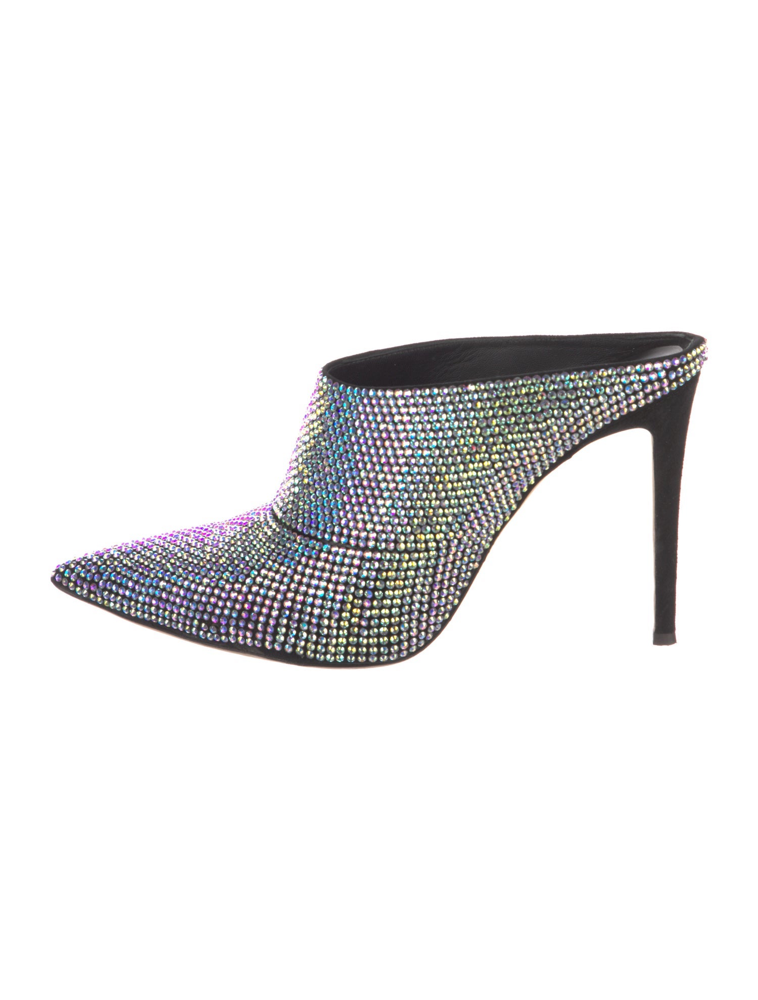 Giuseppe Zanotti Suede Crystal Embellishments Mules