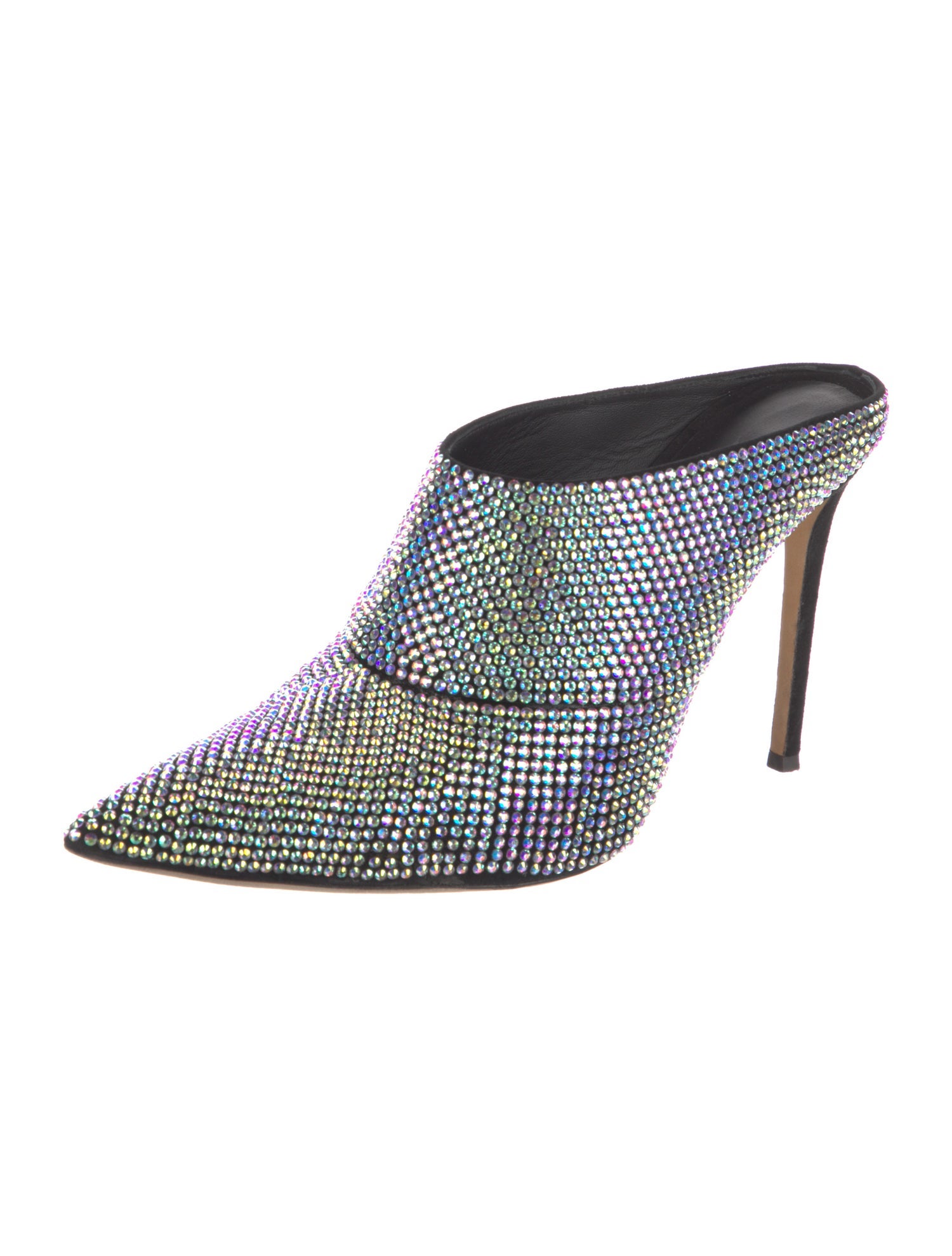 Giuseppe Zanotti Suede Crystal Embellishments Mules