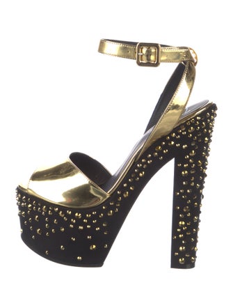 Giuseppe Zanotti Leather Studded Accents Sandals