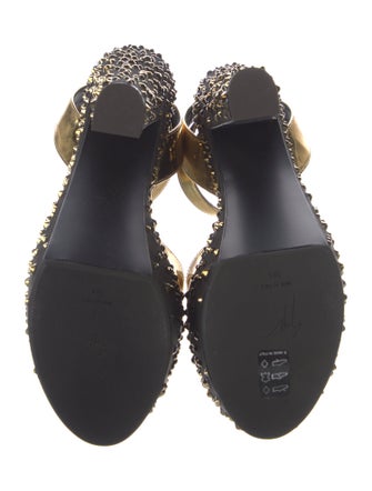 Giuseppe Zanotti Leather Studded Accents Sandals