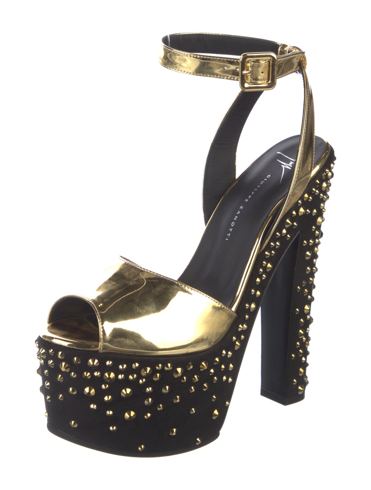 Giuseppe Zanotti Leather Colorblock Pattern Sandals