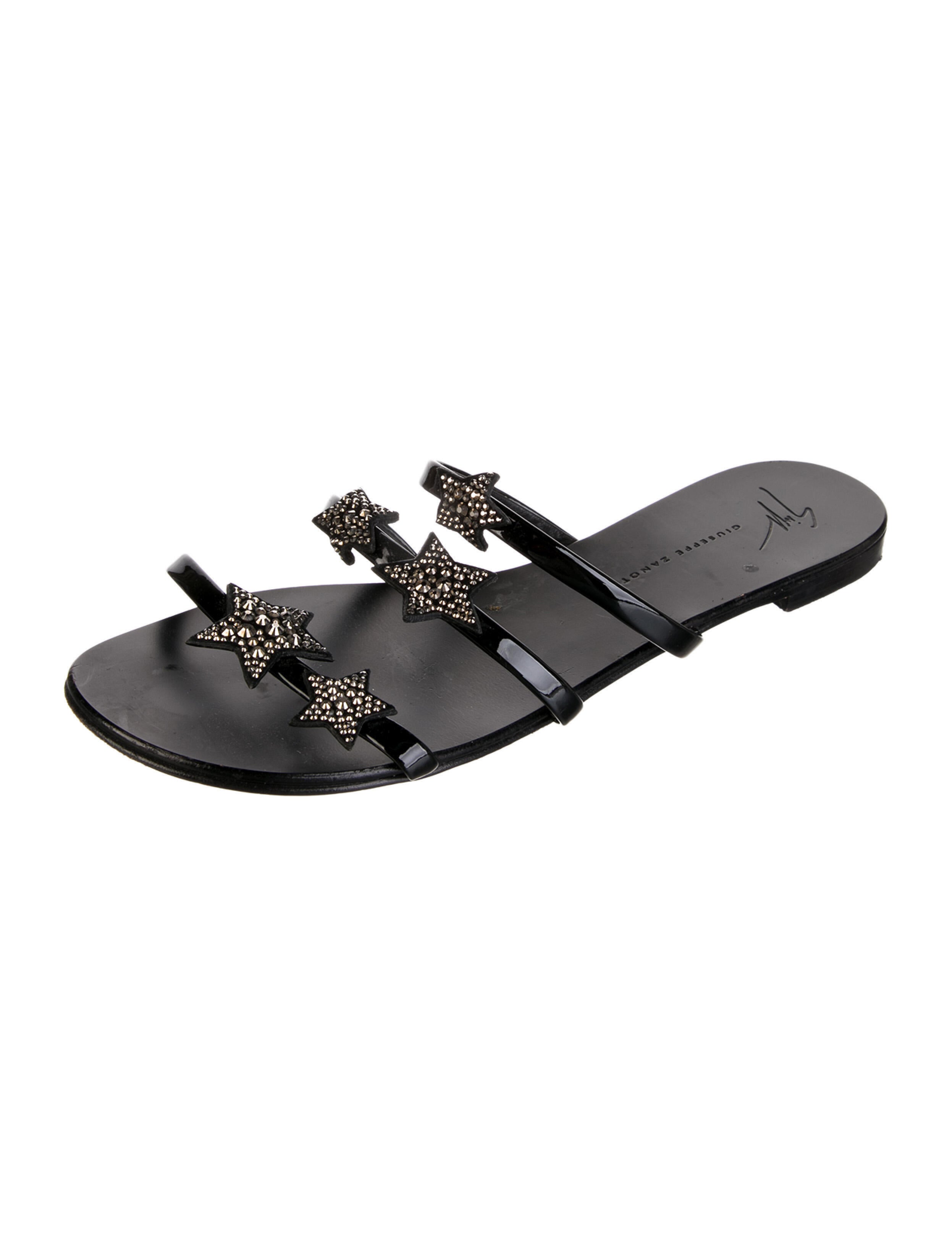 Giuseppe Zanotti Leather Studded Accents Slides