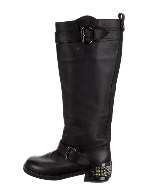 Giuseppe Zanotti Leather Crystal Embellishments Riding Boots