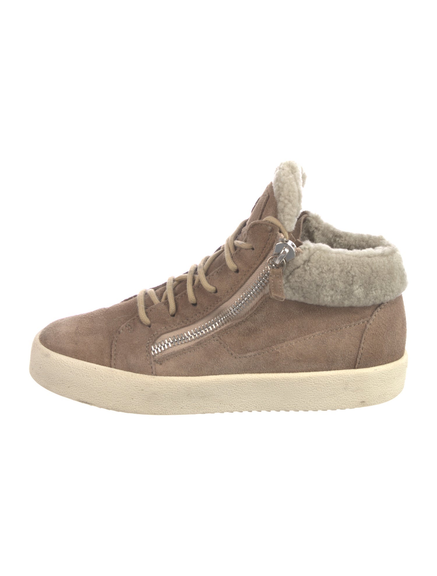 Giuseppe Zanotti Suede Fur Trim Sneakers