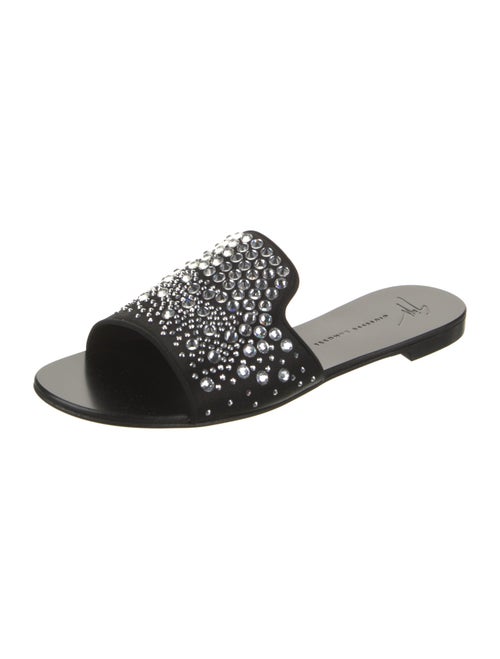 Giuseppe Zanotti Satin Crystal Embellishments Slides