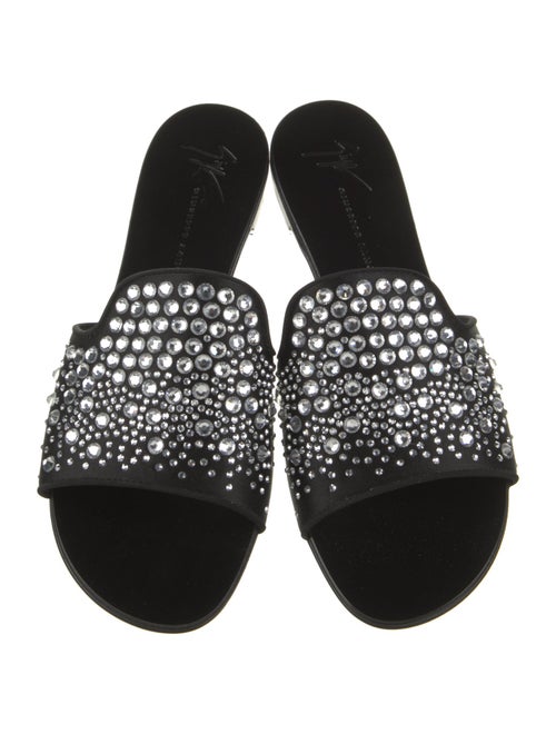 Giuseppe Zanotti Satin Crystal Embellishments Slides