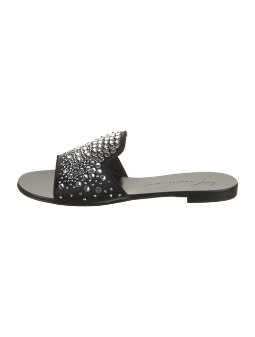 Giuseppe Zanotti Satin Crystal Embellishments Slides