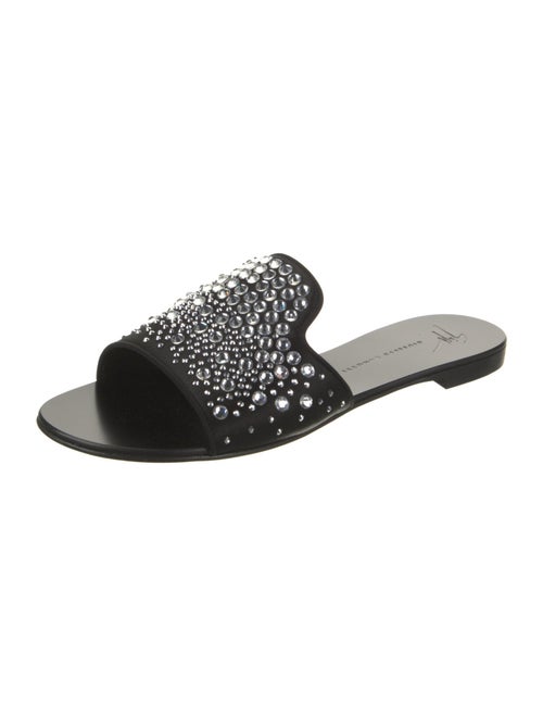 Giuseppe Zanotti Satin Crystal Embellishments Slides