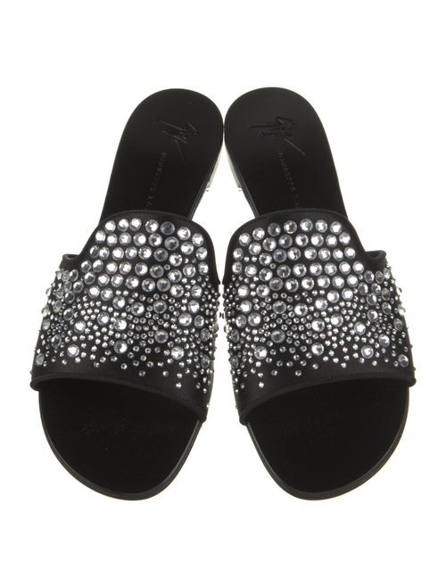 Giuseppe Zanotti Satin Crystal Embellishments Slides
