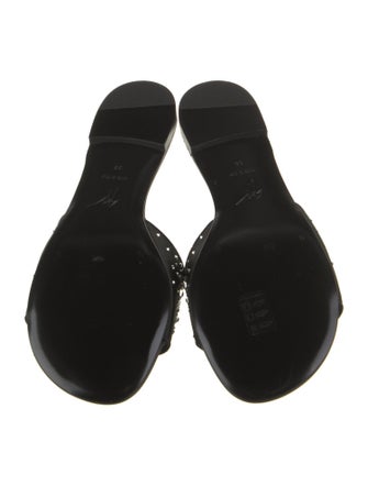 Giuseppe Zanotti Satin Crystal Embellishments Slides