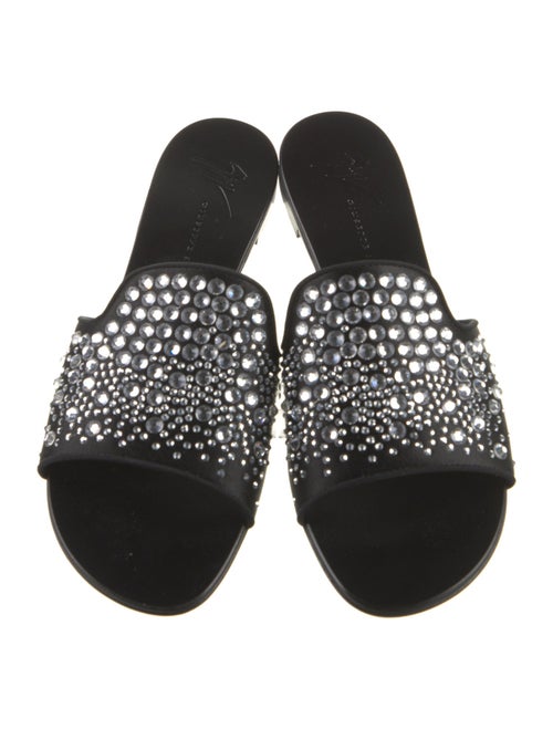 Giuseppe Zanotti Satin Crystal Embellishments Slides
