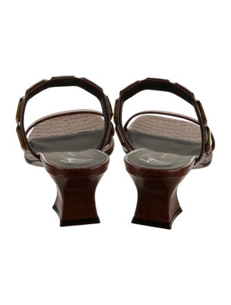 Giuseppe Zanotti Leather Crystal Embellishments Slides