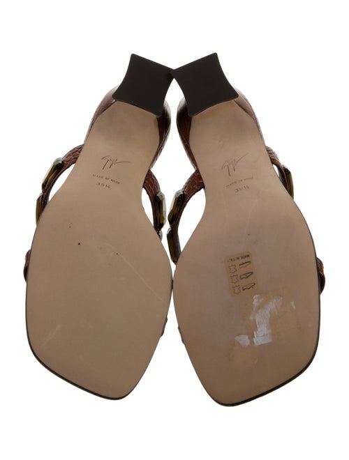 Giuseppe Zanotti Leather Crystal Embellishments Slides