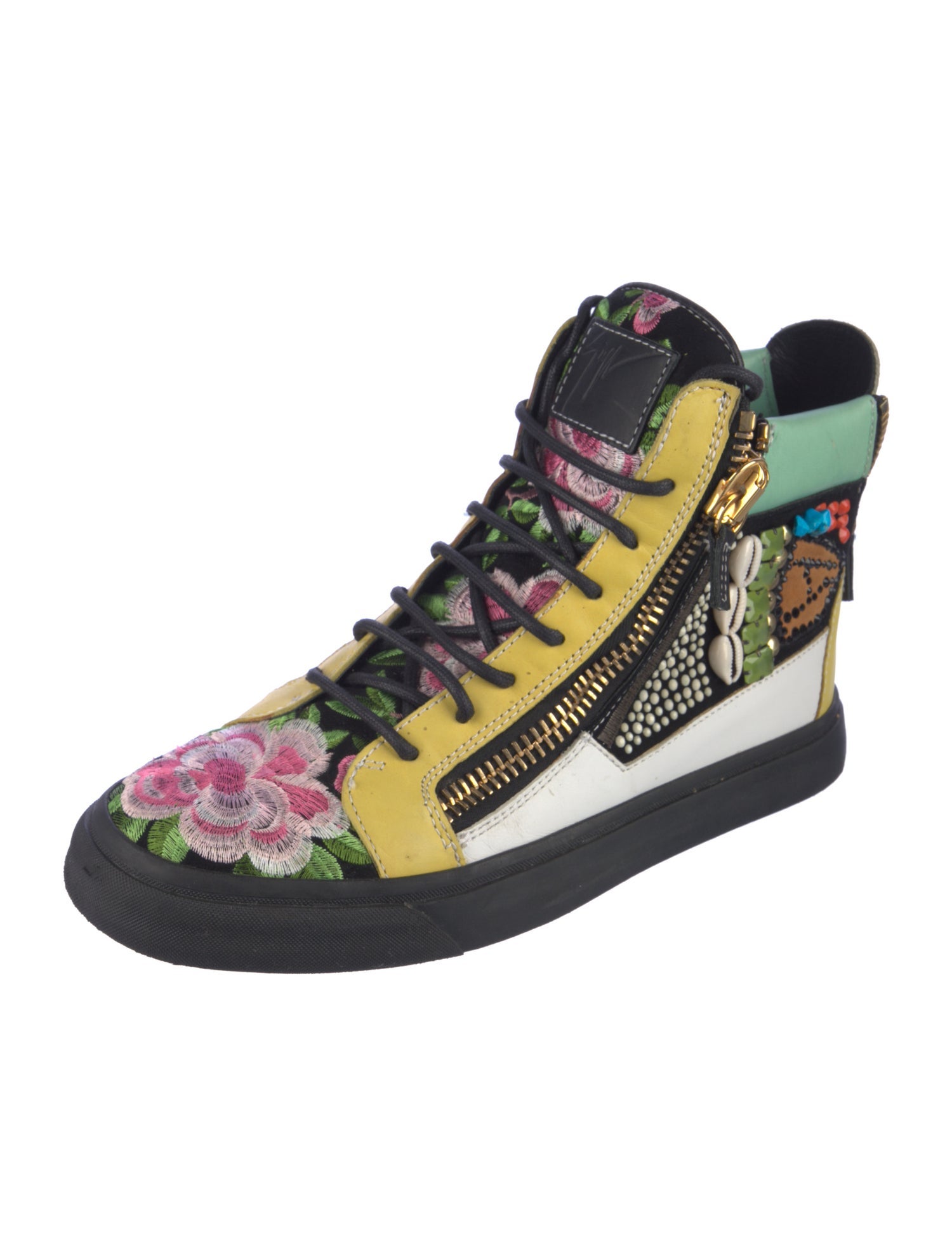 Giuseppe Zanotti Leather Floral Print Sneakers